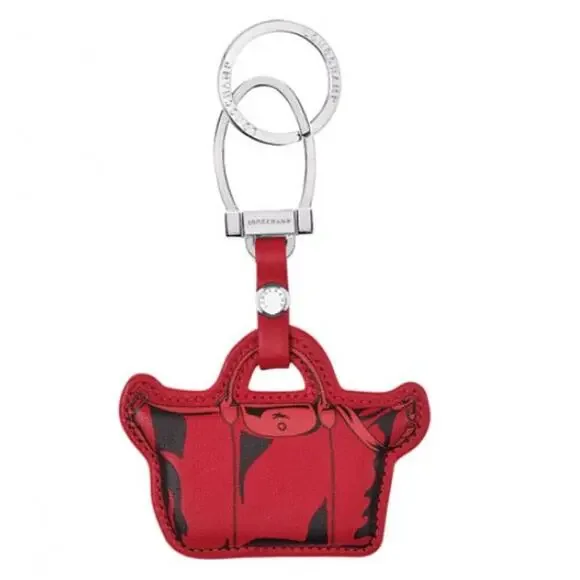 Longchamp Le Pliage Cuir Cherry Keyring Bag Charm NWOT - Picture 6 of 7